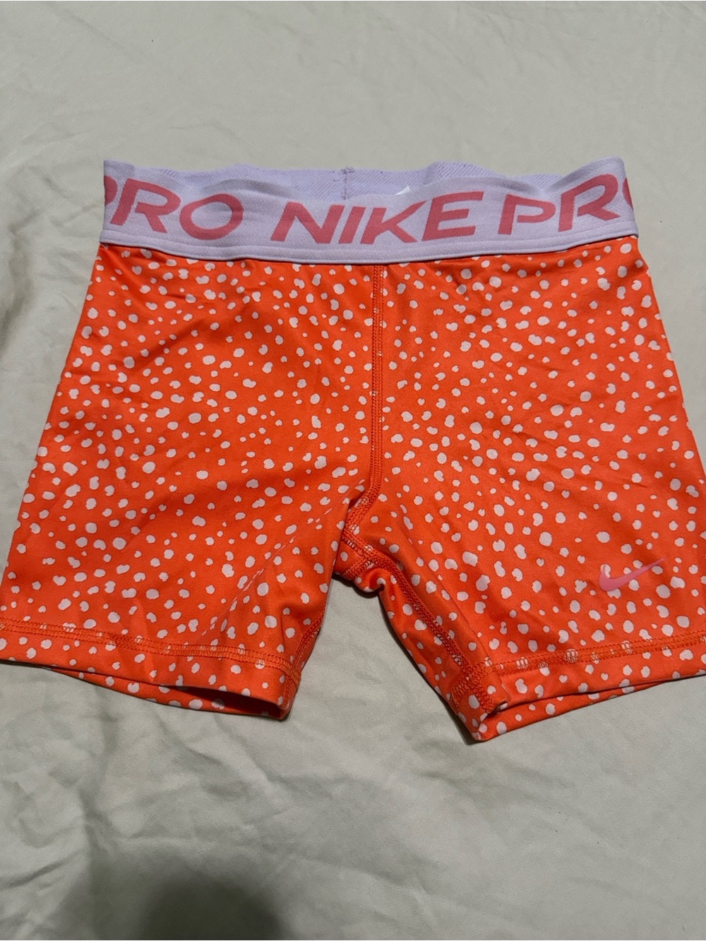 Nike Orange Dot Pro Waistband Performance Shorts